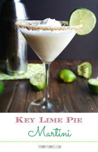 This Key Lime Pie Martini is sinfully delightful! If you enjoy the pie as much as I do, then you MUST try this today in honor of Saturated Saturday!  Imagine the smooth creaminess and tangy flavor of a pie packed into a perfect, delectable drink (without all the fat).