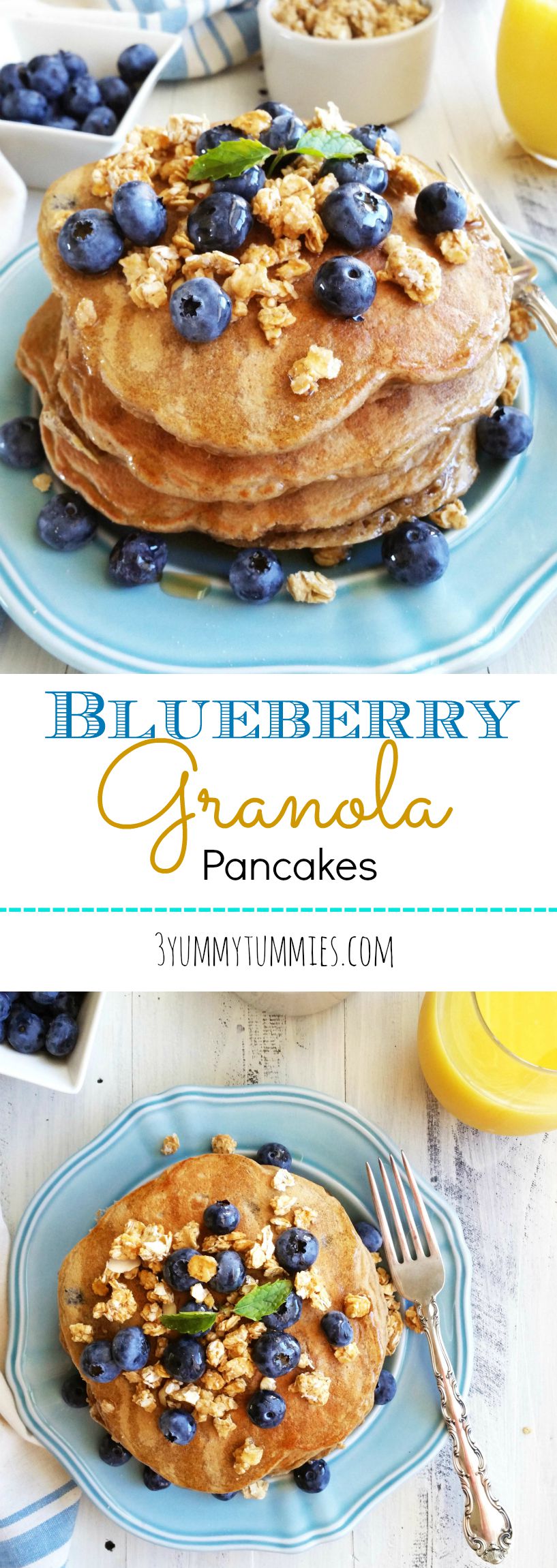 Blueberry Granola Pancakes