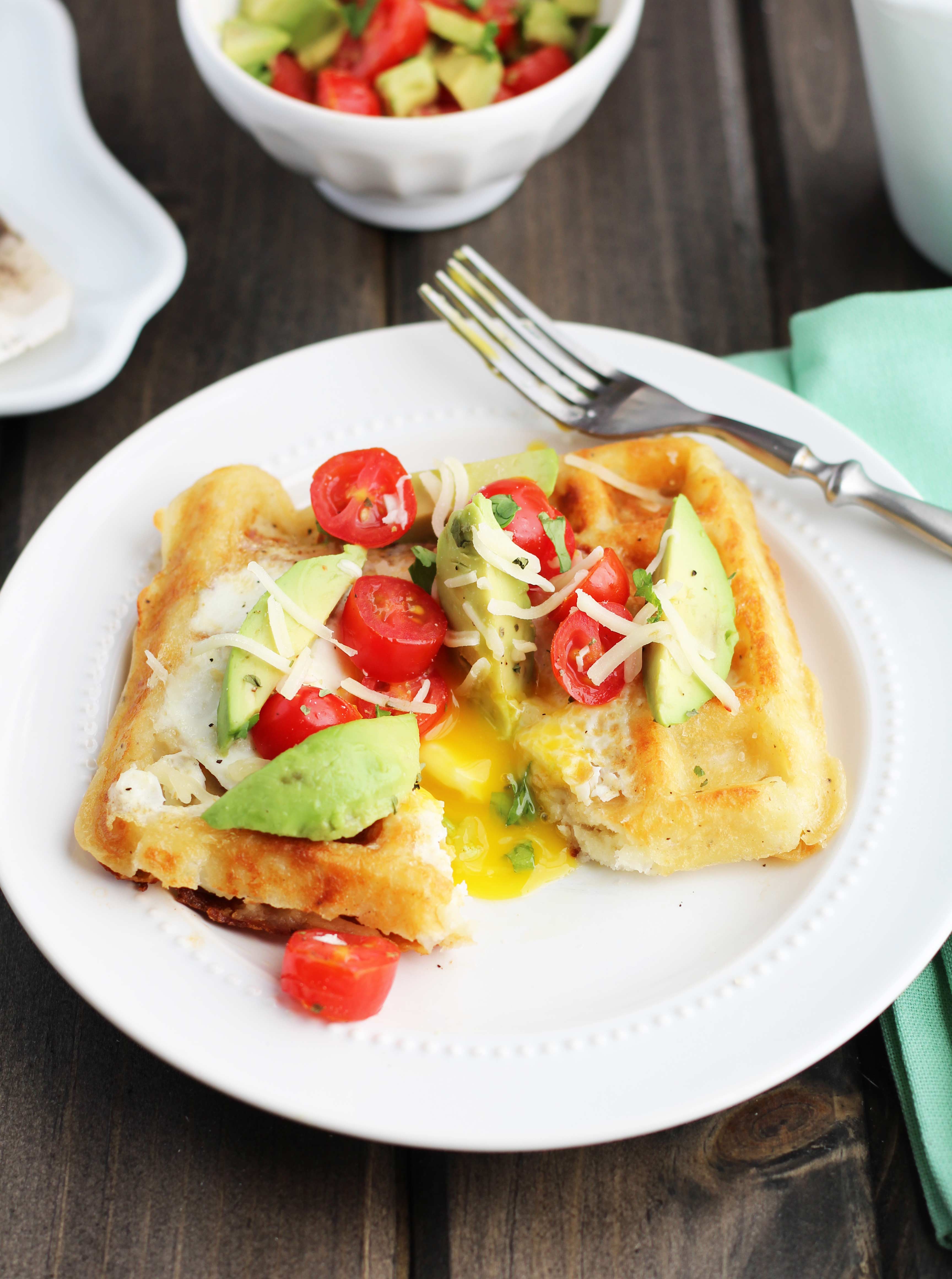 Hashbrown-Waffle-Egg-in-the-Holes-with Tomato Avocado Salsa