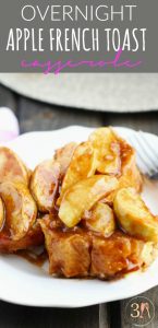 This Overnight Apple French Toast Casserole is made with fresh apples and a warm, cinnamon sauce.