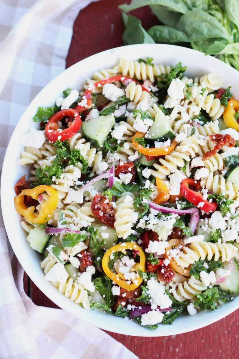 SunDried Tomato and Kale Pasta Salad 3 Yummy Tummies