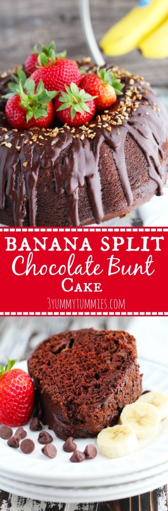 Banana Split Chocolate Bundt Cake