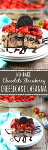 This No-Bake Chocolate Strawberry Cheesecake Lasagna is a creamy, layered delight that is super EASY to make.