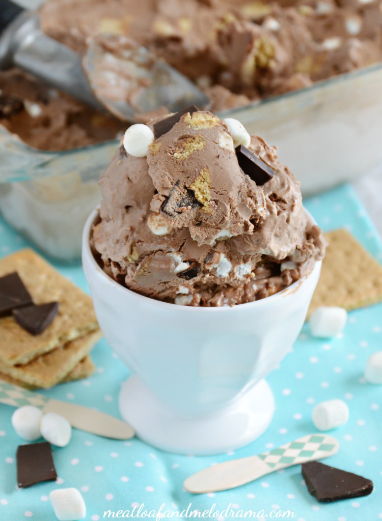 No-Churn Chocolate S'mores Ice Cream Via Meatloaf and Melodrama