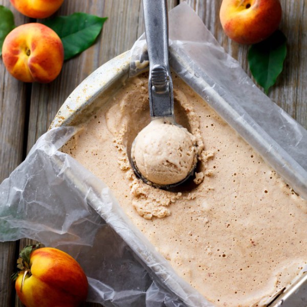 Peach Ice Cream Via Eat Healthy Eat Happy