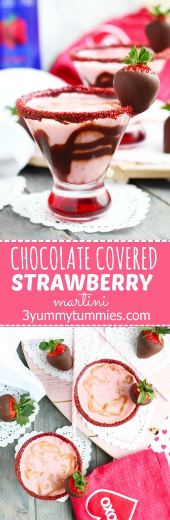 These Chocoalte Covered Strawberry Martinis are my favorite Valentine's Day dessert turned cocktail! Plus learn to make your own chocoalte covered strawberries.