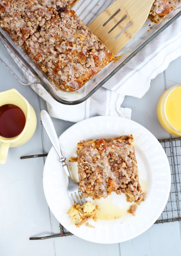 Pumpkin Cinnamon Roll French Toast Bake 3 Yummy Tummies