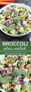 This Broccoli Slaw Salad is perfect for summer BBQ's with coleslaw dressing.