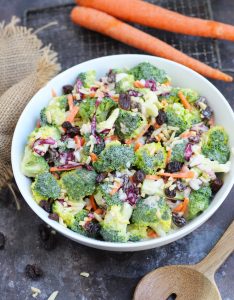 This Broccoli Slaw Salad is super easy to make with slaw dressing!