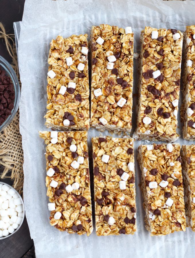 Homemade Smore's Granola Bars are the perfect easy, snack for kids.