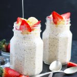 These flavorful, Banana Split Overnight Oats are the perfect quick and healthy breakfast idea.  Quick oats get combined with your choice of milk with fresh strawberries, bananas and crushed pineapple.   A bit of honey gets added for sweetness with the option of Chia seeds or your favorite chopped nuts.  