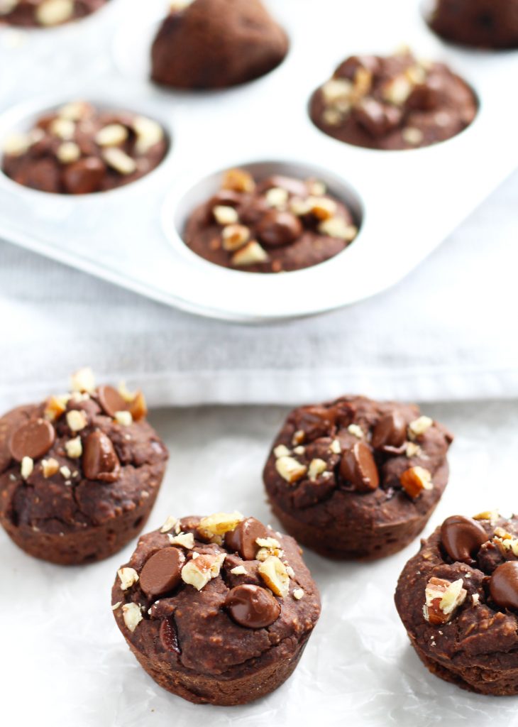 These Black Bean Brownie Bites are gluten and guilt-free without sacrificing that rich, chewy taste.  They stay moist with the addition of applesauce and get their sweetness from pure maple syrup and chocolate chips.  It's hard to believe how good these really are!