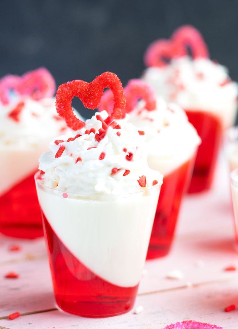 Strawberries and Cream Layered Jello Shots 3 Yummy Tummies
