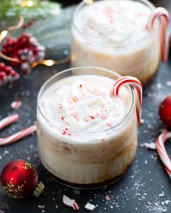 This Peppermint White Russian is perfect for the holidays with Peppermint Vodka, Kahlua and cream. Top if with whipped cream and crushed candy canes for a festive addition.